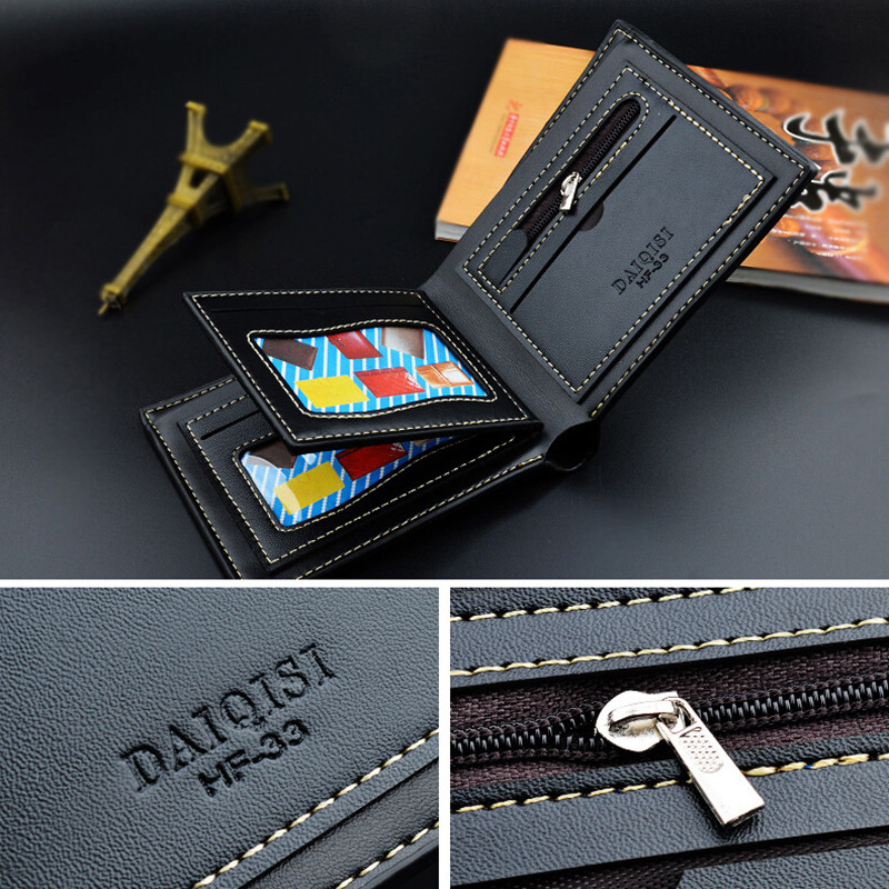 Nauja laisvalaikio vyriška odinė piniginė Trumpa plona vyriška piniginė Pinigai Kreditinių kortelių laikikliai Monetų Piniginė Vintage Vyriška Piniginė Pinigų Krepšys