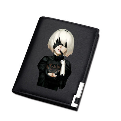 NieR:Automata Game Unisex hosszú érmepénztárca YoRHa No. 2 Pu bőr rövid pénztárca személyi igazolványtartó női szexi pénzes táska