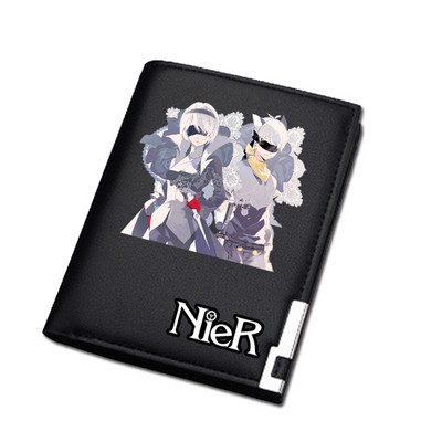 NieR:Automata Game Unisex hosszú érmepénztárca YoRHa No. 2 Pu bőr rövid pénztárca személyi igazolványtartó női szexi pénzes táska