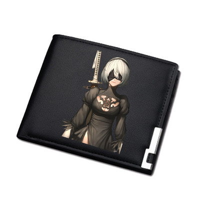 NieR:Automata Game Unisex hosszú érmepénztárca YoRHa No. 2 Pu bőr rövid pénztárca személyi igazolványtartó női szexi pénzes táska