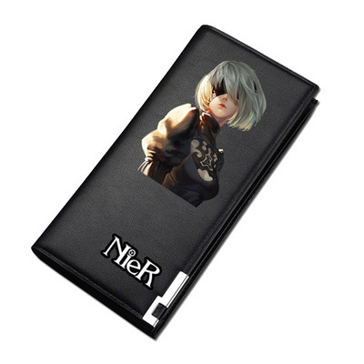 NieR:Automata Game Unisex hosszú érmepénztárca YoRHa No. 2 Pu bőr rövid pénztárca személyi igazolványtartó női szexi pénzes táska