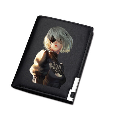 NieR:Automata Game Unisex hosszú érmepénztárca YoRHa No. 2 Pu bőr rövid pénztárca személyi igazolványtartó női szexi pénzes táska