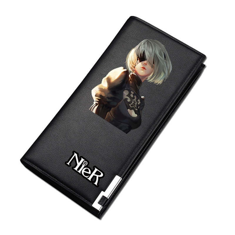 NieR:Automata Game Unisex hosszú érmepénztárca YoRHa No. 2 Pu bőr rövid pénztárca személyi igazolványtartó női szexi pénzes táska