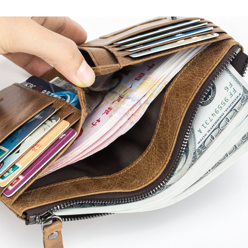 Uus meeste rahakott lühike rahakott Väike vanaaegne rahakott Kvaliteetse disainiga uus lühike rahakott