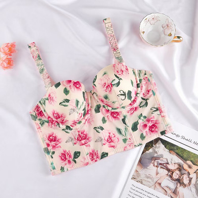 Vintage pitsist korsetttopsid, mida kulutada Seksikad korsetid Rinnahoidjad Crop Top Camis Naistele Varrukateta Tankklubi peokomplekt