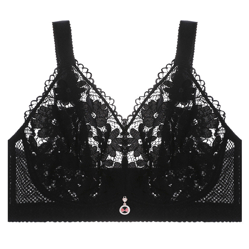 No Rims Sexy Lingeries Moteriškos liemenėlės didelis dydis plius dydis 120EF 52EF Kvėpuojantis krištolo puodelis nėriniuotas moteriškas apatinis trikotažas