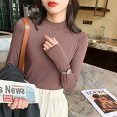 Puhta mudeliga puuvillane kõrge kaelusega pluus paljudes värvides