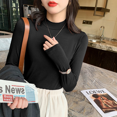 Puhta mudeliga puuvillane kõrge kaelusega pluus paljudes värvides