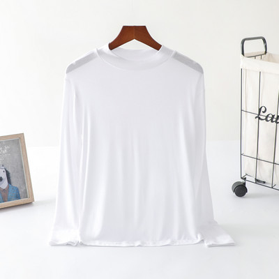 Puhta mudeliga puuvillane kõrge kaelusega pluus paljudes värvides