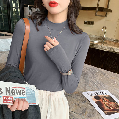 Puhta mudeliga puuvillane kõrge kaelusega pluus paljudes värvides