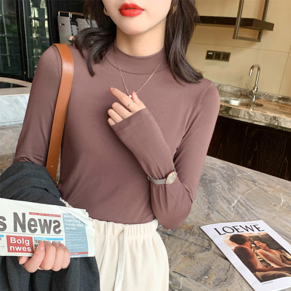 Puhta mudeliga puuvillane kõrge kaelusega pluus paljudes värvides