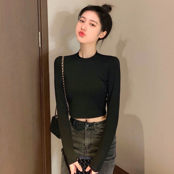 Naiste puuvillane mitmes värvitoonis pluus - lühike mudel