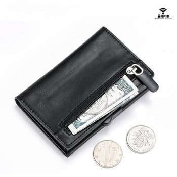 ZOVYVOL 2022 New Men Wallet RFID Coin Purse Προσαρμοσμένο όνομα Πορτοφόλι Κουτί αλουμινίου Έξυπνη θήκη πιστωτικής κάρτας Δερμάτινη θήκη κάρτας RFID