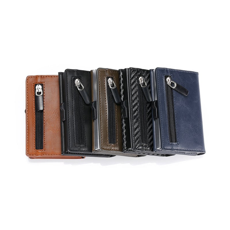 ZOVYVOL 2022 uus meeste rahakott RFID mündikott Kohandatud nimega Rahakott Alumiiniumkarp Smart krediitkaardihoidja RFID nahast kaardihoidja