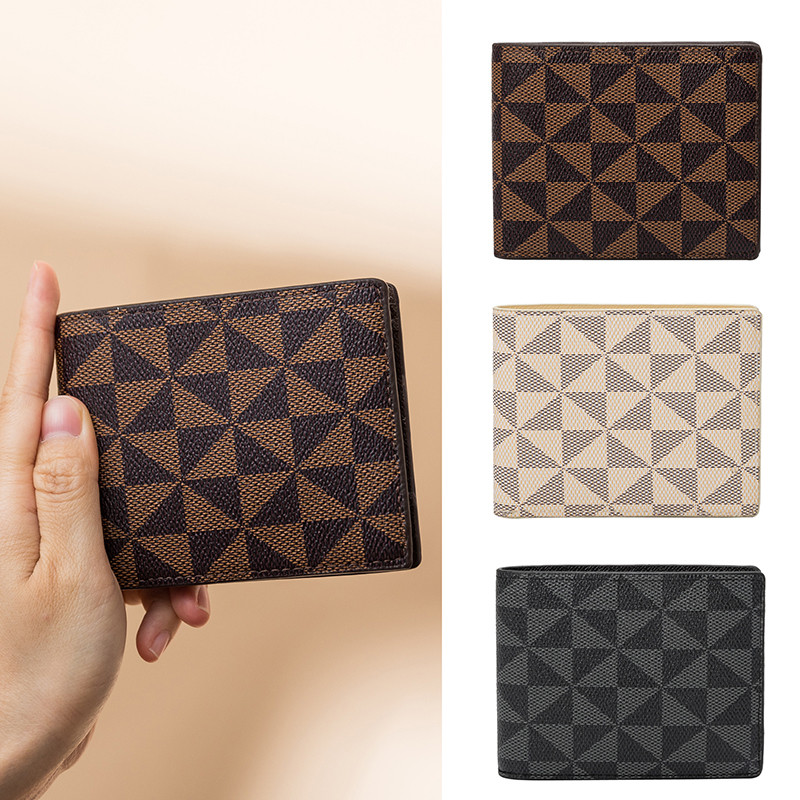 2022. aasta luksusbrändi disain Meeste rahakott Klassikaline mood rahakott Ruuduline nahast õhuke rahakott Bifold Lühikesed fotokrediitkaardihoidjad
