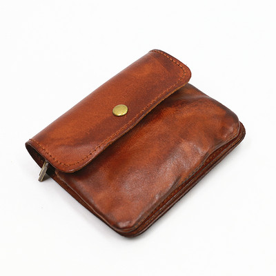 Novčanik za muškarce Ženske marke Vintage, ručno rađeni kratki, mali muški novčanici, torbica, držač kartice s patentnim zatvaračem, džepom za novčiće