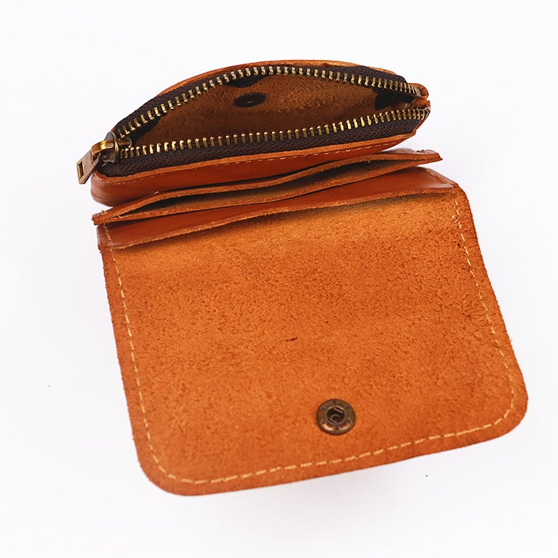 Novčanik za muškarce Ženske marke Vintage, ručno rađeni kratki, mali muški novčanici, torbica, držač kartice s patentnim zatvaračem, džepom za novčiće