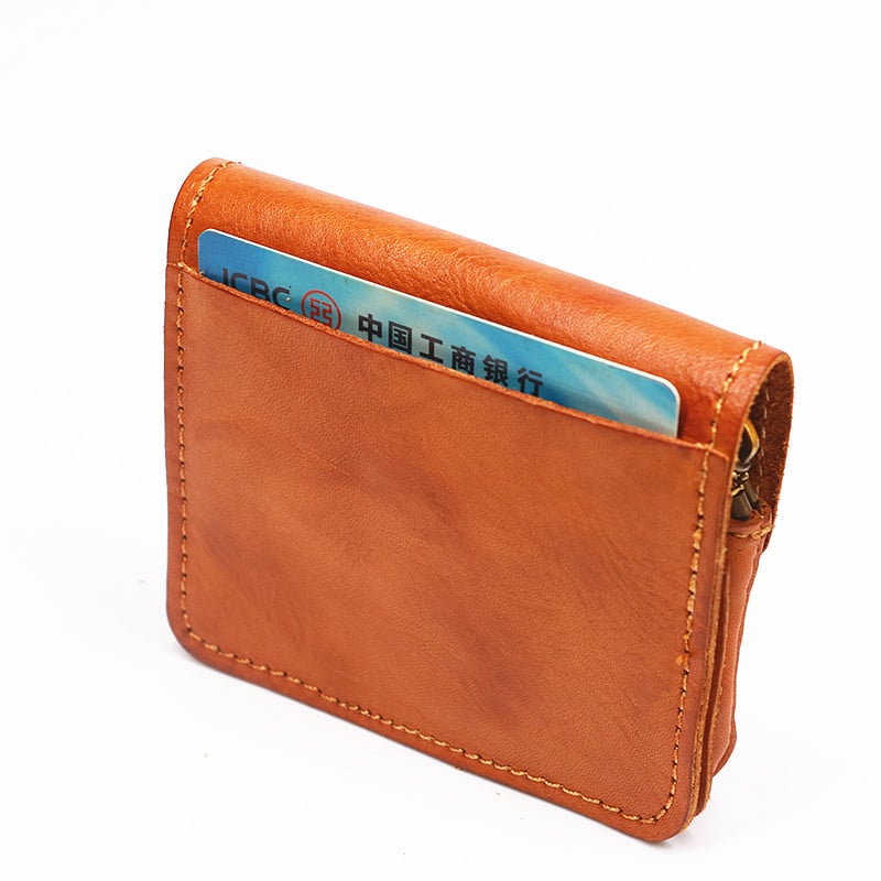 Novčanik za muškarce Ženske marke Vintage, ručno rađeni kratki, mali muški novčanici, torbica, držač kartice s patentnim zatvaračem, džepom za novčiće