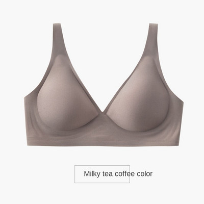 Vegetáriánus zselés csíkok puha alátámasztás nyom nélkül, acél gyűrű kis mellkas összegyűjtött kényelmes fehérnemű női forma nyári vékony