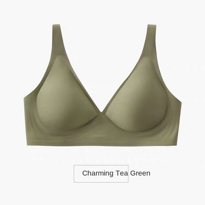 Vegetáriánus zselés csíkok puha alátámasztás nyom nélkül, acél gyűrű kis mellkas összegyűjtött kényelmes fehérnemű női forma nyári vékony