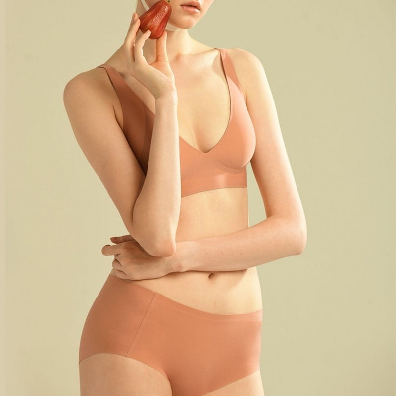 Vegetáriánus zselés csíkok puha alátámasztás nyom nélkül, acél gyűrű kis mellkas összegyűjtött kényelmes fehérnemű női forma nyári vékony