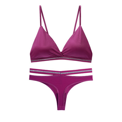 1 rinkinys Moteriško apatinio trikotažo rinkiniai Liemenėlė Moteris Bikinis Bralette Active Seamless Wire Free Ice Silk Liemenėlės Kelnaitės apatinis trikotažas moterims