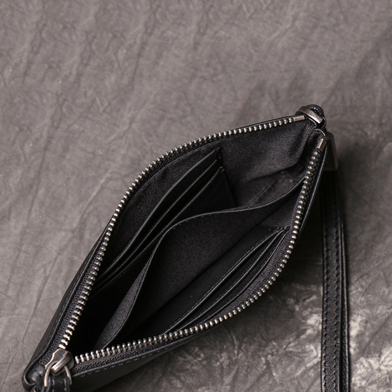 SIMLINE  pénztárca férfiaknak férfi valódi marhabőr férfi hosszú cipzáros vékony kuplungos pénztárcák pénztárca kártyatartóval telefontáskával