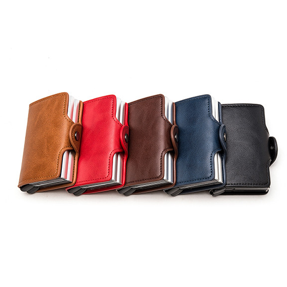 RFID vyrų asmens tapatybės kortelės lizdas kišeninė piniginė PU odinė verslo banko kortelės laikiklis Moteriška apsauga nuo vagių lengva piniginė monetoms