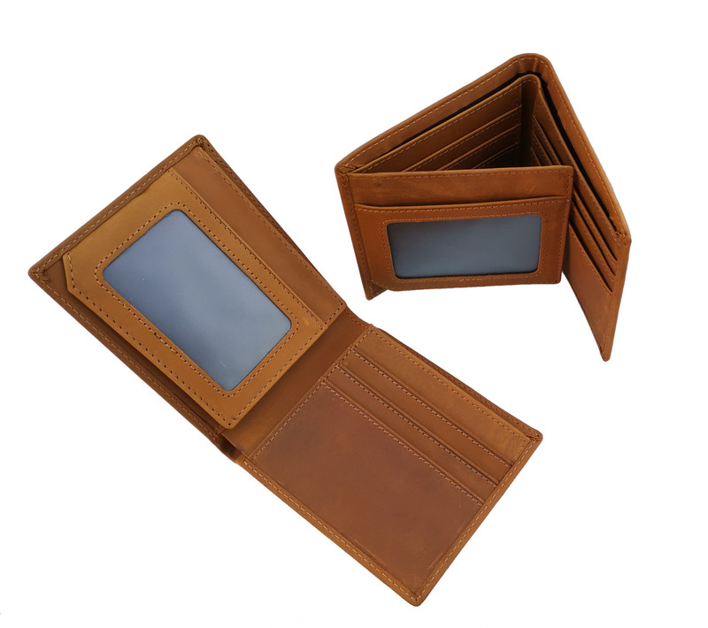 Férfi rövid pénztárca Retro őrült ló vékony készpénzes pénzkártya fotó érme pénztárca tartó férfinak ajándék B199