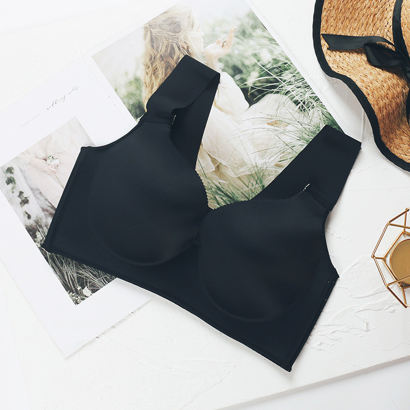 Ženski bešavni aktivni grudnjak Bežični prsluk s jastučićima Donje rublje Velika veličina, tanka košarica DE 90 105 Puno pokrivanje, veliki rastezljivi minimizirajući grudnjak