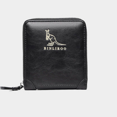 Poșetă clasică de modă pentru bărbați, din piele, cu fermoar, RFID, antifurt, de afaceri, pentru carduri de credit, geantă de bani, portofel bărbați