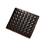 Natūralios odos vyriškos piniginės kortelių laikiklis europietiško stiliaus pynimo karvės odos vyriškos piniginės 2 sulankstomos trumpos piniginės aukštos kokybės mados