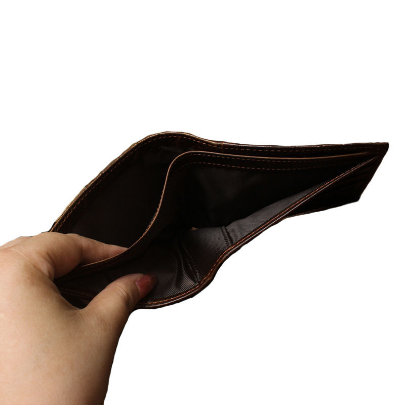 Natūralios odos vyriškos piniginės kortelių laikiklis europietiško stiliaus pynimo karvės odos vyriškos piniginės 2 sulankstomos trumpos piniginės aukštos kokybės mados