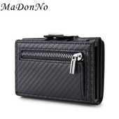 2022 m. Rfid kortelių laikiklis Vyriški piniginės Pinigų krepšiai Ploni ploni odiniai metalo magija išmanioji piniginė Vyriška piniginė maža juoda piniginė