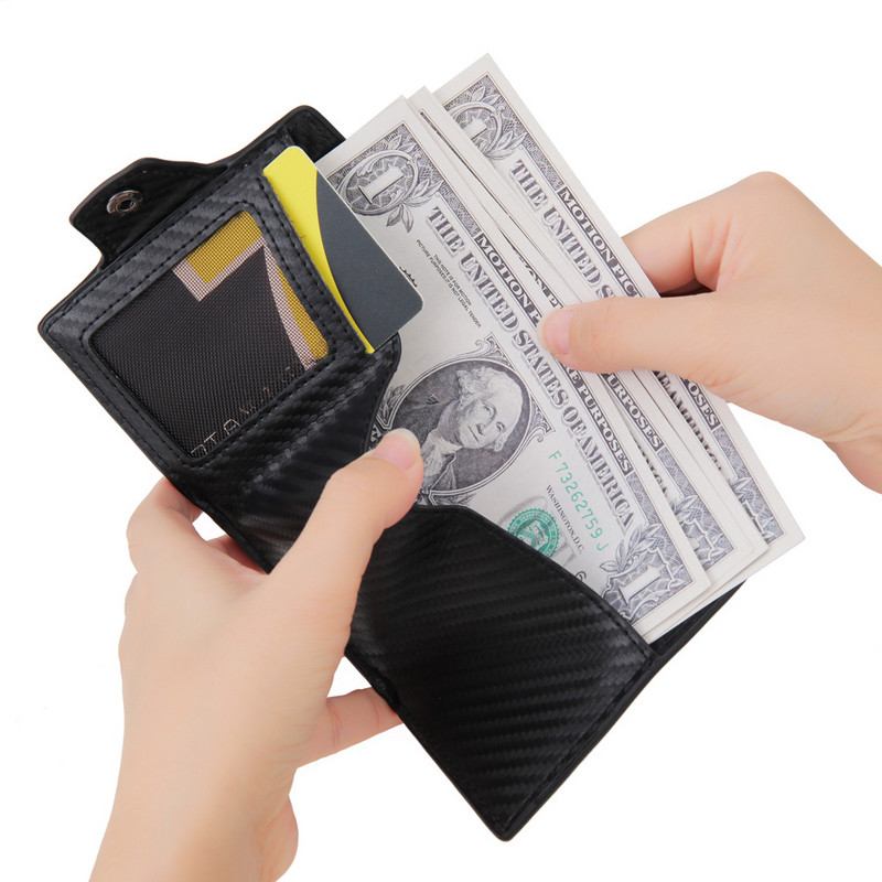 2022 m. Rfid kortelių laikiklis Vyriški piniginės Pinigų krepšiai Ploni ploni odiniai metalo magija išmanioji piniginė Vyriška piniginė maža juoda piniginė