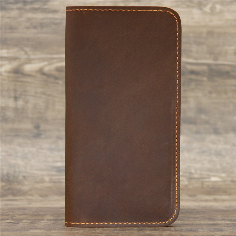 Retro Crazy Horse odos vyriška piniginė pirmojo sluoksnio odinė didelės talpos sankabos odinė ilga piniginė Rankų darbo piniginė