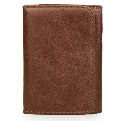 DOLOVE Novopristigli muški novčanici od kože Retro visokokvalitetni kratki novčanik s više kartica Muški držač RFID kartice od kože