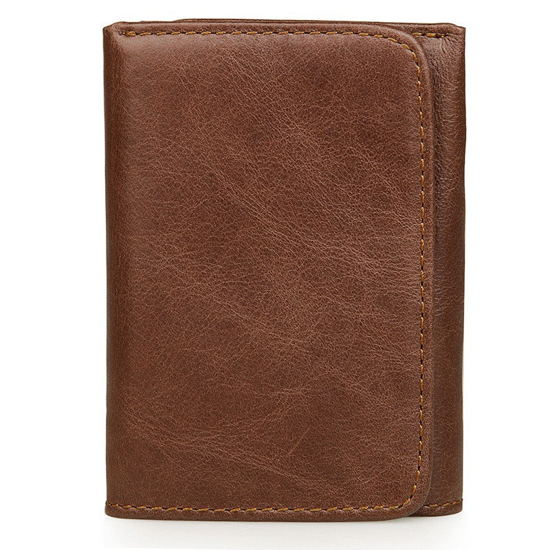 DOLOVE Novopristigli muški novčanici od kože Retro visokokvalitetni kratki novčanik s više kartica Muški držač RFID kartice od kože