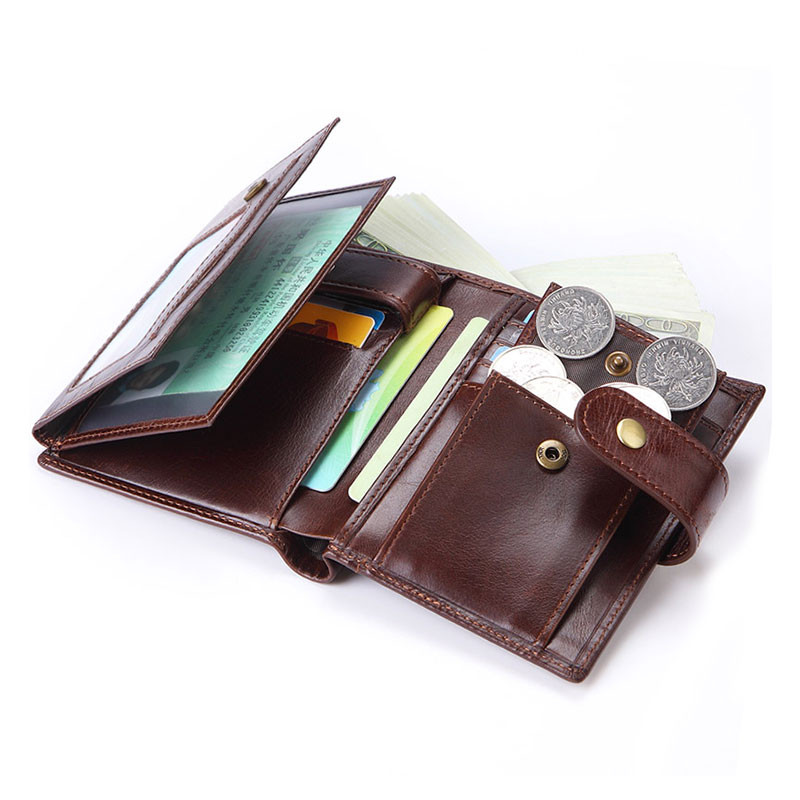 MACHOSSY Vyriška piniginė odos  odos piniginės monetų piniginė Sankaba Hasp Open Retro trumpa piniginė vyriškam funkciniam krepšiui