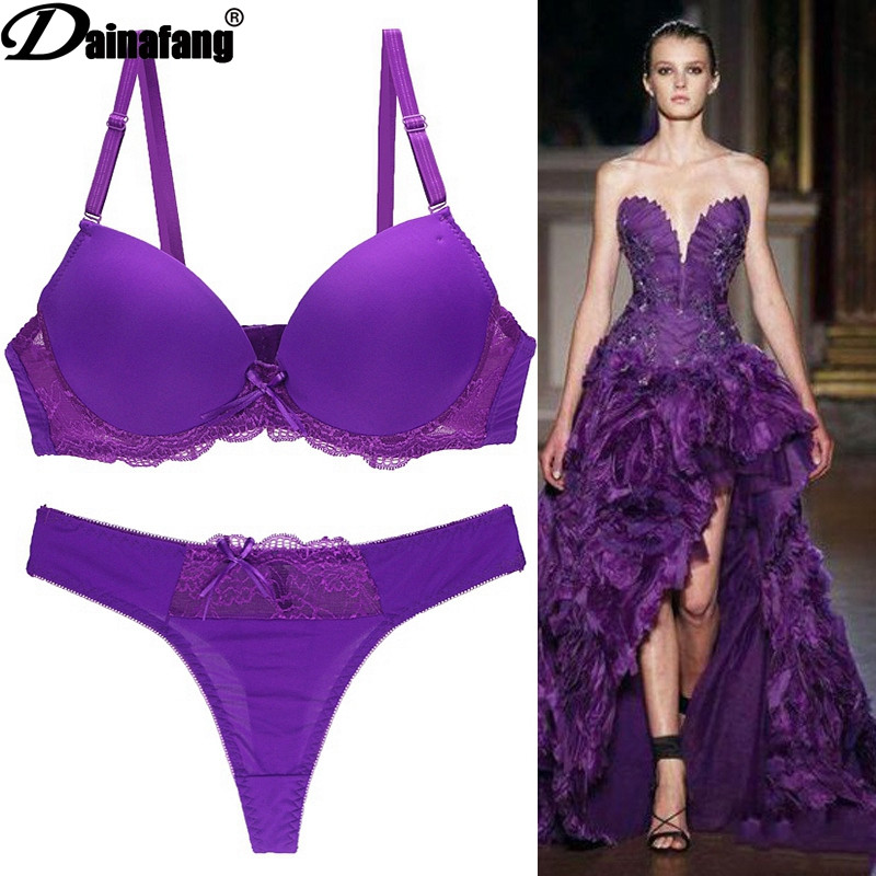 Naujas seksualus besiūlių intymių liemenėlių ir apatinio trikotažo rinkinys moterims Moterų Push Up Plunge 34/75 36/80 38/85 40/90 42/95 ABC Cup apatinis trikotažas