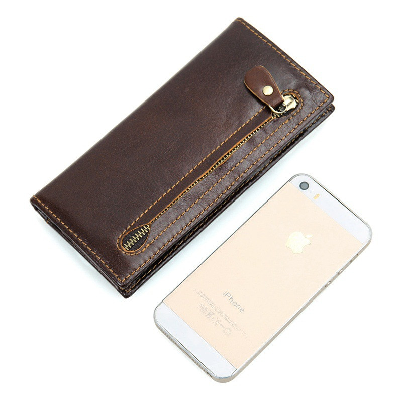 DOLOVE New Arrival Nahast pikad meeste rahakotid Multifunktsionaalsed nahast rahakotid pika disainiga rahakotid RFID sularahahoidja