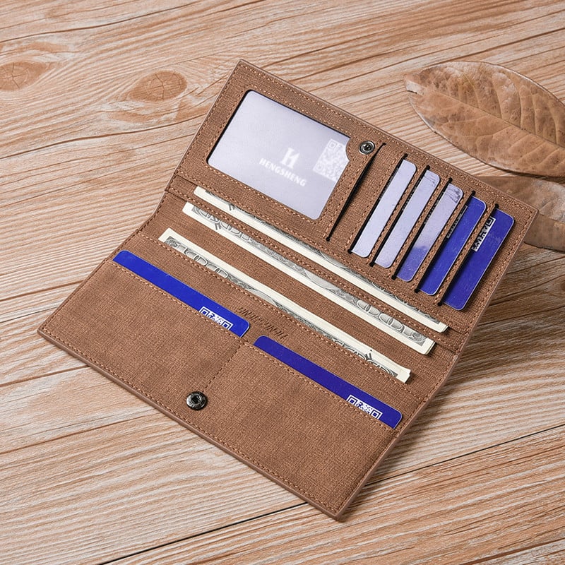 Karštas išpardavimas Minkšta odinė plona piniginė vyrams Ilga vyriška piniginė Plonas vyriškas 4 spalvų kortelių laikiklis