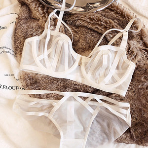 Seksualūs prancūziški nėriniai, itin ploni apatinio trikotažo rinkiniai, patogūs moteriški push-up, permatomi intymūs liemenėlės apatinio trikotažo kostiumas, didelis dydis