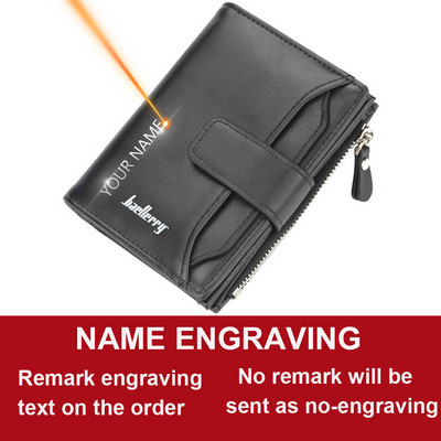 2020 m. vardo graviravimas Vyriškos piniginės trumpos PU odos kokybiškos naujos vyriškos piniginės vintage kortelių laikiklis Firminė piniginė vyrams Carteria