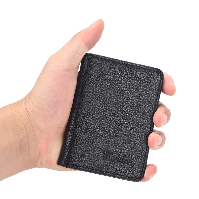 Itin plona mini piniginė vyriška trumpo ličio rašto vertikalaus vairuotojo pažymėjimo kortelės rankovė Tikra piniginės kortelė Dag Tide