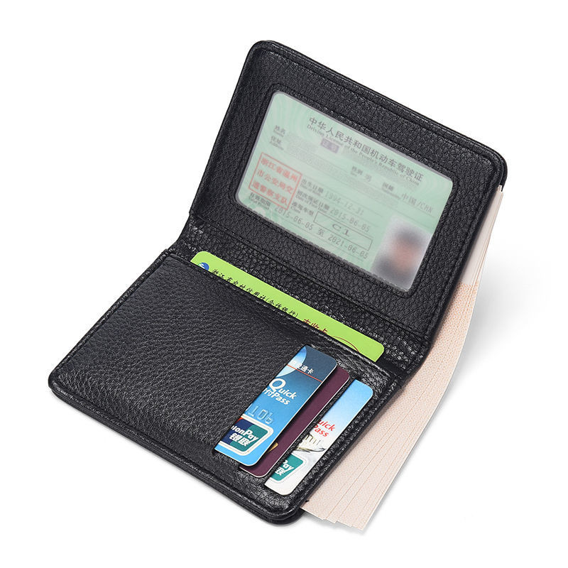 Itin plona mini piniginė vyriška trumpo ličio rašto vertikalaus vairuotojo pažymėjimo kortelės rankovė Tikra piniginės kortelė Dag Tide