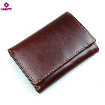 DOLOVE New Style RFID BLOCKING Ανδρικό πορτοφόλι Vintage Trifold πορτοφόλι Θήκη κάρτας Πορτοφόλια προστασίας RFID για