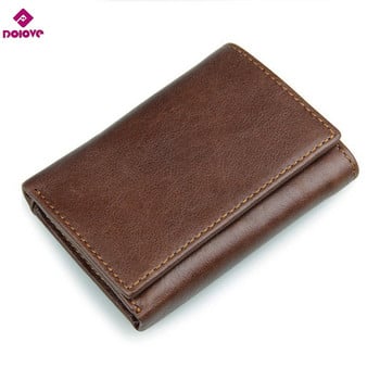 DOLOVE New Style RFID BLOCKING Ανδρικό πορτοφόλι Vintage Trifold πορτοφόλι Θήκη κάρτας Πορτοφόλια προστασίας RFID για