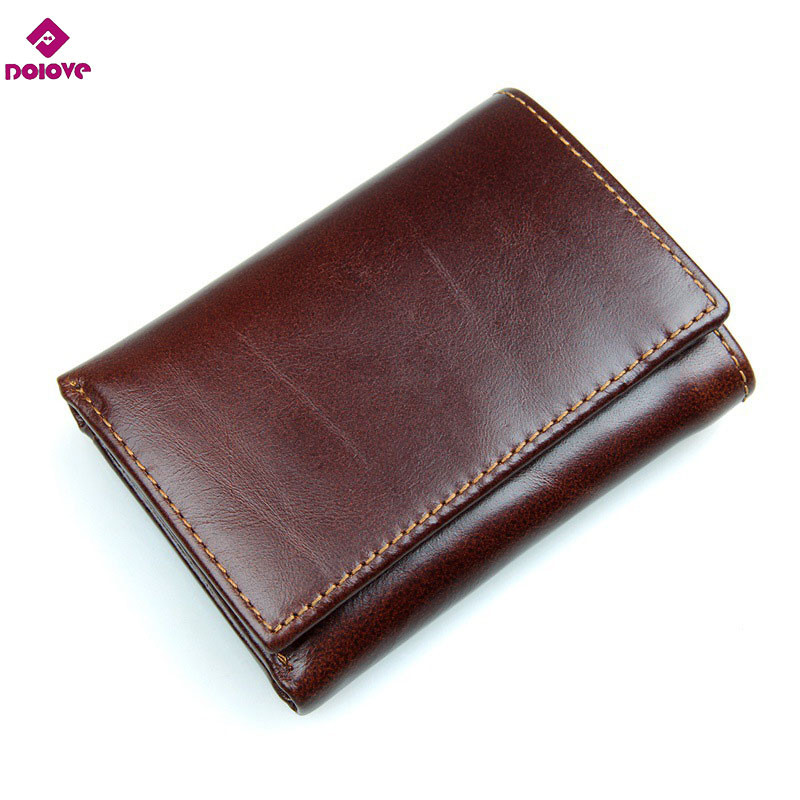 DOLOVE Novi stil RFID BLOKIRANJE Muški novčanik Vintage trostruka torbica Držač kartice RFID zaštitni novčanici za