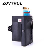 ZOVYVOL New Men Pop-up Holder Button Single Box Smart Wallet RFID Držač kreditne kartice Hasp Automatic Card Case Novčanica